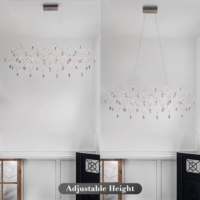 KAYLA Modern Crystal Chandelier - Luxury LED Pendant Ceiling Light