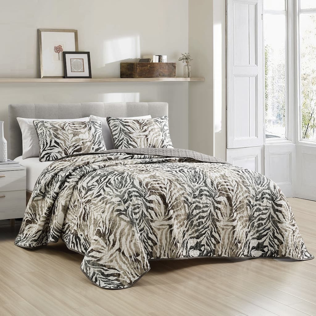 Shatex Alley 3 piece Lightweight Bedspread set,Oversized Reversible Quilt set,Bedding Comforter Set