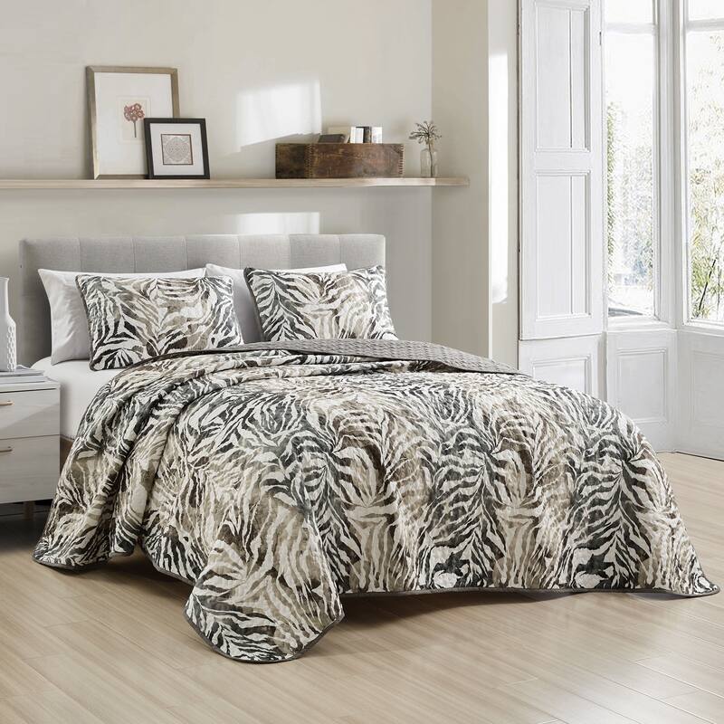 Shatex Alley 3 piece Lightweight Bedspread set,Oversized Reversible Quilt set,Bedding Comforter Set - Queen