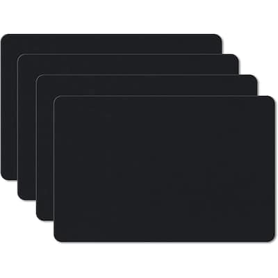 Black/Brown Reversible Faux Leather Flexible Placemat 4 Pack Easy to Clean, BPA Free