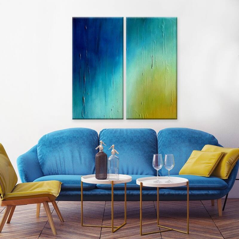 Ready2HangArt 'Sunrise' Canvas Wall Decor Set by Max+E - Blue