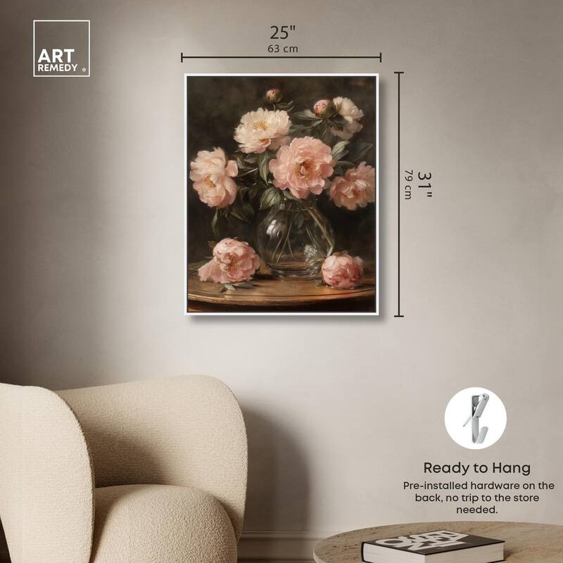 Vintage Velvet Vase Canvas by Art Remedy