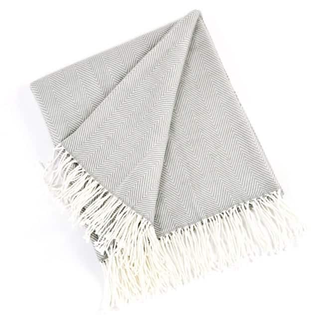 Saro Acrylic Herringbone Throw