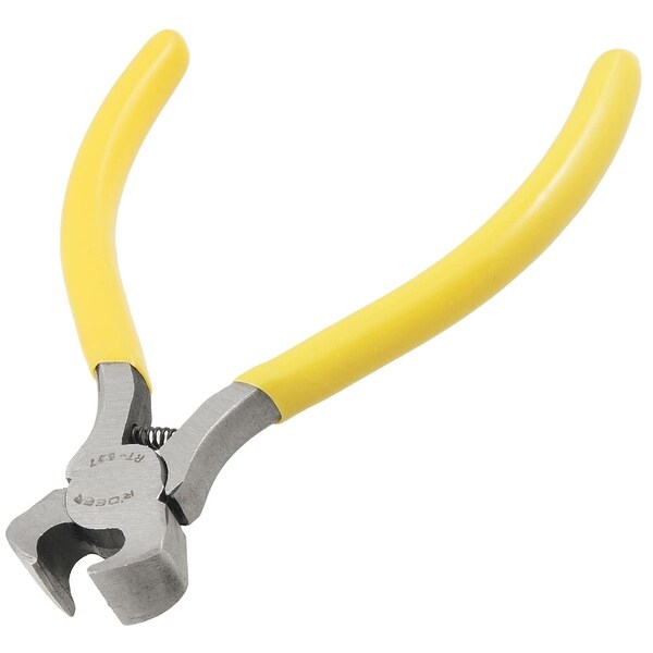 Unique Bargains End Nipper Cutting Pliers Jewelry Wire Cutter Tool Yellow Silver Tone