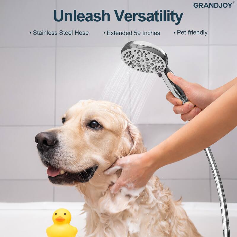 GRANDJOY 5-Spray Wall Mounted Shower Faucet System with Valve