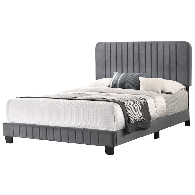 Gray Queen Bed with Contemporary Style, Sleek Finish and Spacious Frame for Comfortable and Elegant Bedroom Retreats