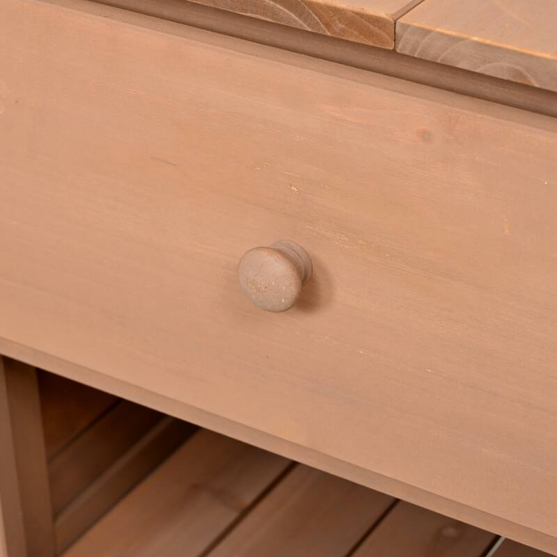 50.2'' Fir Wood Potting Bench with Hutch