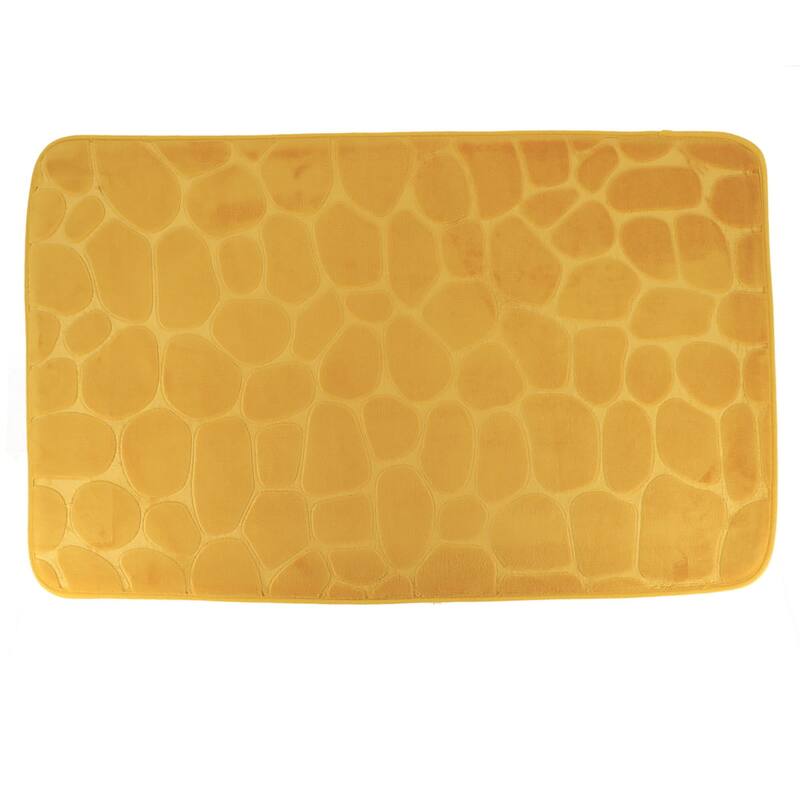 Memory Foam Bath Mat Pebble Design 32x20 - Mustard Yellow