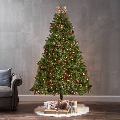 7-foot Fraser Fir Pre-Lit String Light or Unlit Hinged Artificial Christmas Tree by Christopher Knight Home