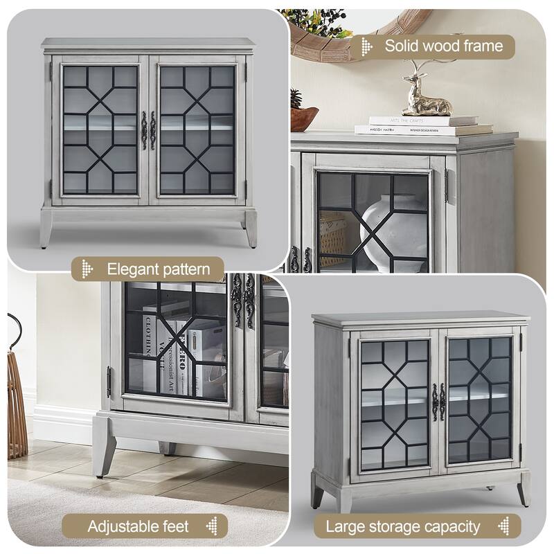 Sideboard & Buffets Cabinet, Accent Display Storage Distressed Console Cabinet for Entryway Living Room Bedroom Kitchen