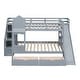 preview thumbnail 18 of 36, Full-Over-Full Castle Style Bunk Bed with 2 Drawers, 3 Shelves and Slide