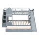 preview thumbnail 6 of 16, Gray Full over Full Size Solid Wood Castle Bunk Bed with Drawers & Slide