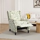 preview thumbnail 82 of 91, Linen Manual Upholstered Recliner with Wood Legs ROCOCO GREEN