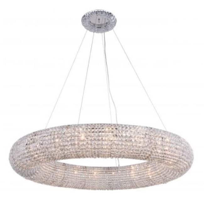 Elegant Lighting 2114G52/RC Paris 20 Light 52" Wide Crystal Ring - Chrome
