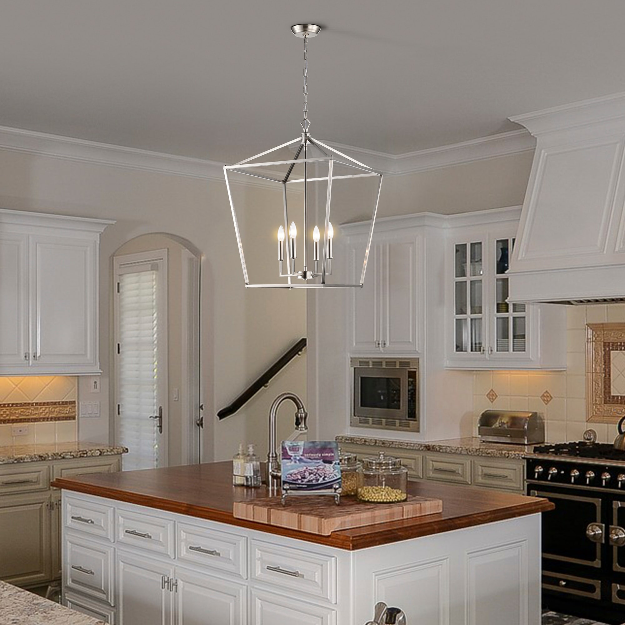 Brushed-Nickel-4-Light-Lantern