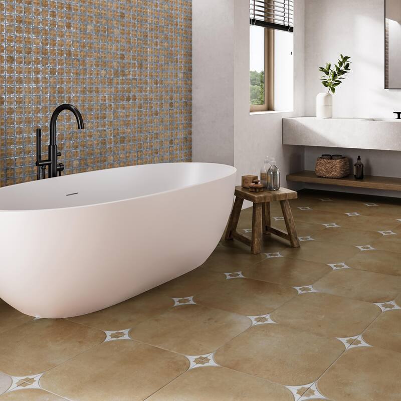 Merola Tile Tetuan Terra 17-3/8" x 17-3/8" Porcelain Floor and Wall Tile