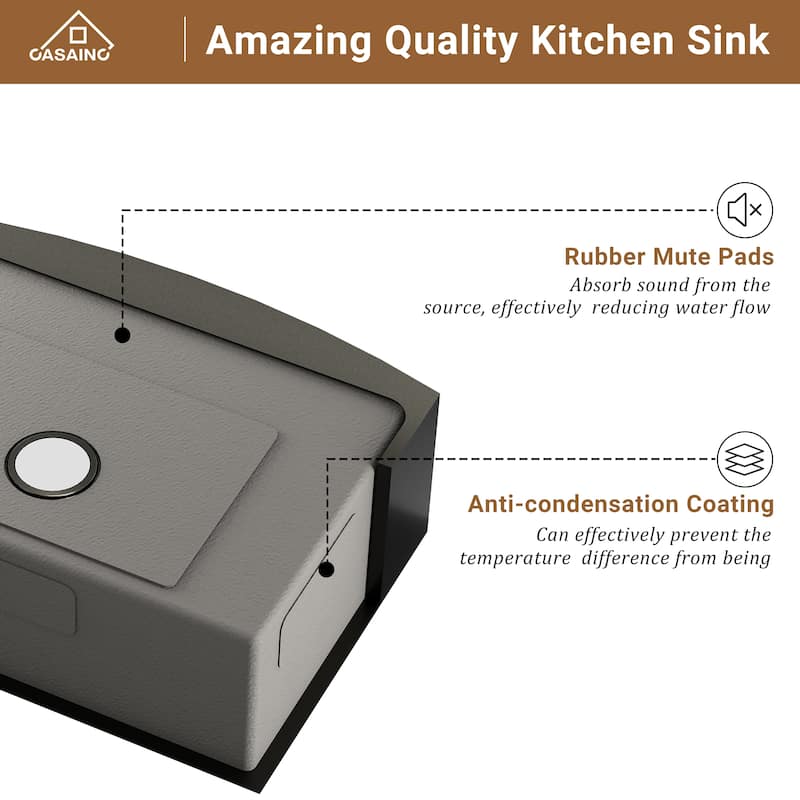 Stainless Steel 30 in. Single Bowl Farmhouse Apron Workstation Kitchen Sink with Brushed Nickel Faucet and Accessories