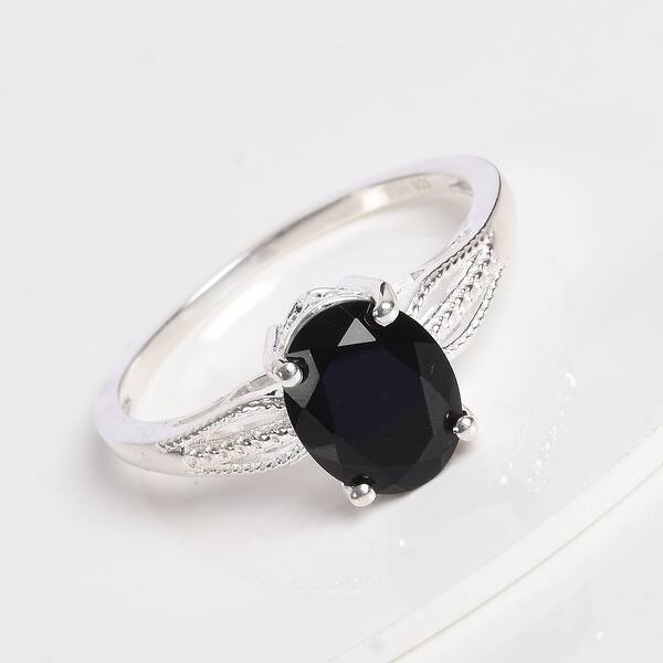 Solitaire Ring 925 Sterling Silver Black Jade Boho Handmade Jewelry for Women Ct 3.1 Solitaire Ring 925 Sterling Silver Black Jade Boho Handmade Jewelry for Women Ct 3.1