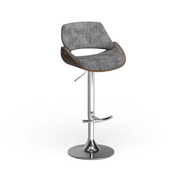 Carson Carrington Svellingen Mid-century Modern Walnut Wood and Fabric Adjustable Swivel Bar Stool