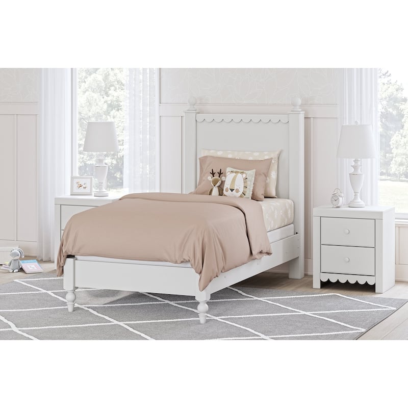 Signature Design by Ashley Mollviney White Panel Headboard Only - Twin
