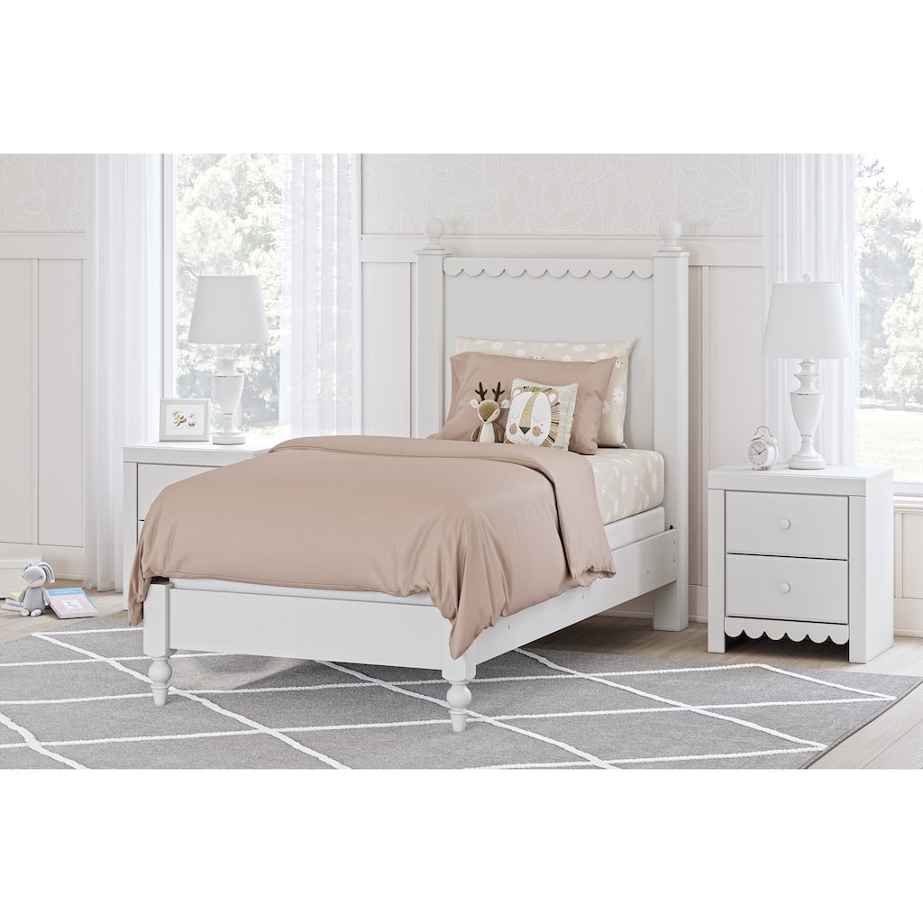 Signature Design by Ashley Mollviney White Panel Headboard Only