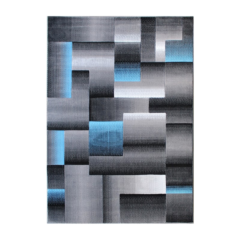 Modern Geometric Style Color Blocked Indoor Area Rug