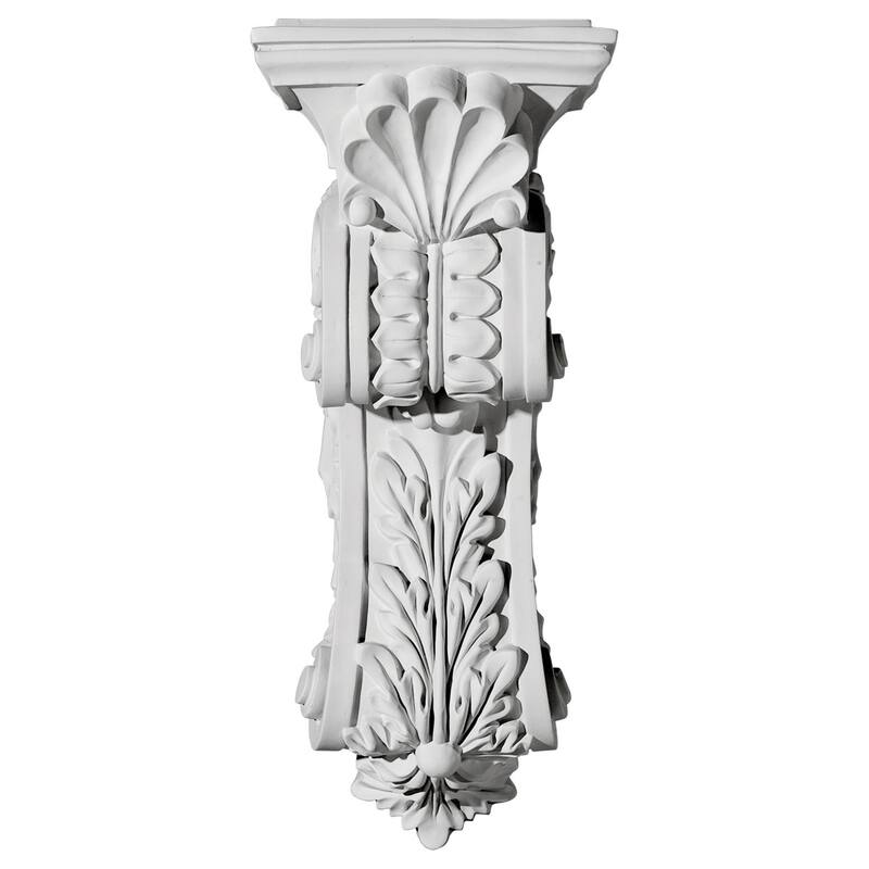 4 5/8"W x 5 1/4"D x 10 3/4"H Scroll Leaf Corbel
