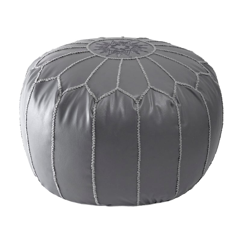 Nuloom Classic Moroccan Lightweight Faux Leather Ottoman Pouf