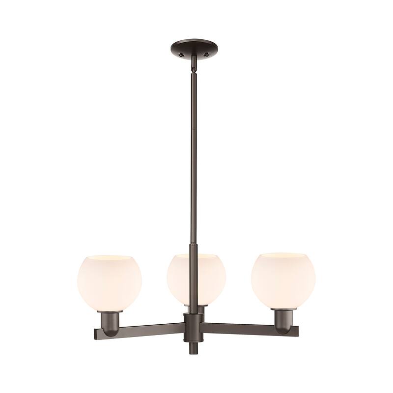 Innovations Lighting Endless Possibilities Arcadia - Athens - 3 Light 28" Stem Hung Chandelier - Oil Rubbed Bronze/Matte White