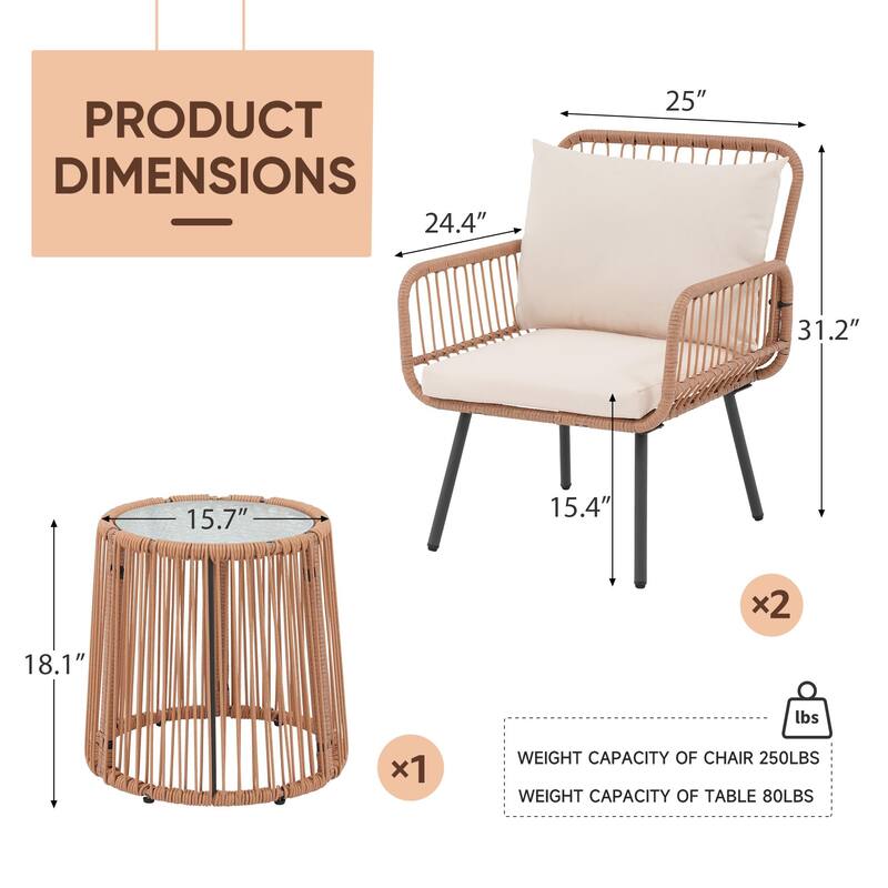 Outdoor 3 Piece Metal Patio Furniture Set Set Sofa