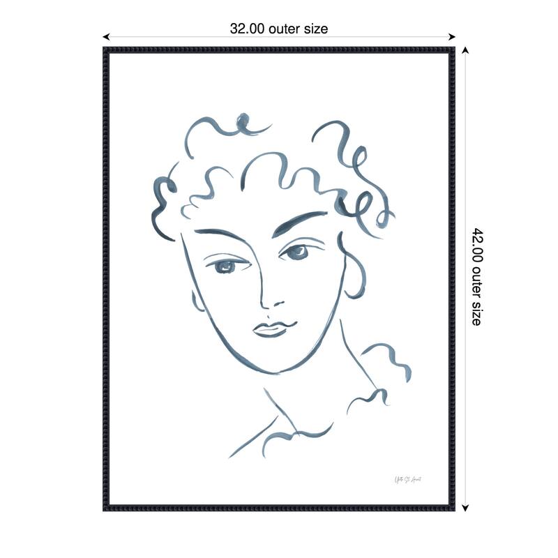 Whimsy Portrait No. 2 by Yvette St. Amant Framed Canvas Wall Art Print - 32 x 42 in