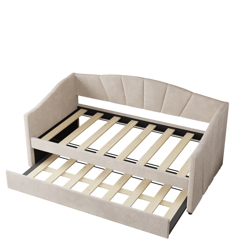 Upholstered Daybed With Trundle Bed