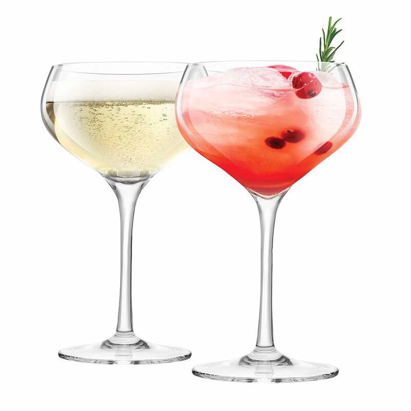 Final Touch Set of 2 Coupe Lead Free Crystal Glasses - 10 oz - 10 oz