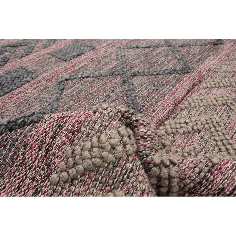 ECARPETGALLERY Braid weave Sienna Grey Wool Rug - 4'11 x 8'3