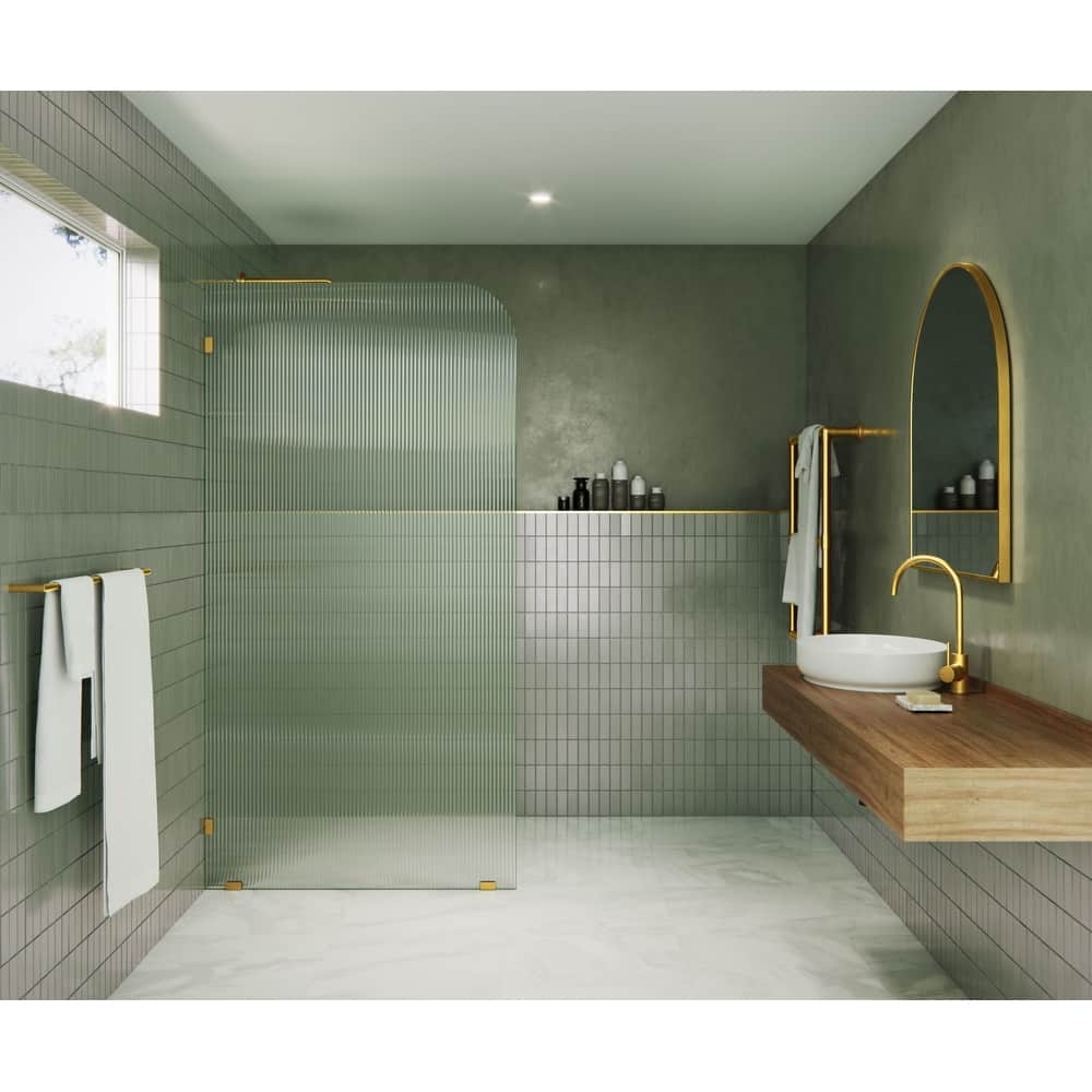 Glass Warehouse FL-RAD-40-L Aurora 78" High x 40" Wide Shower Screen