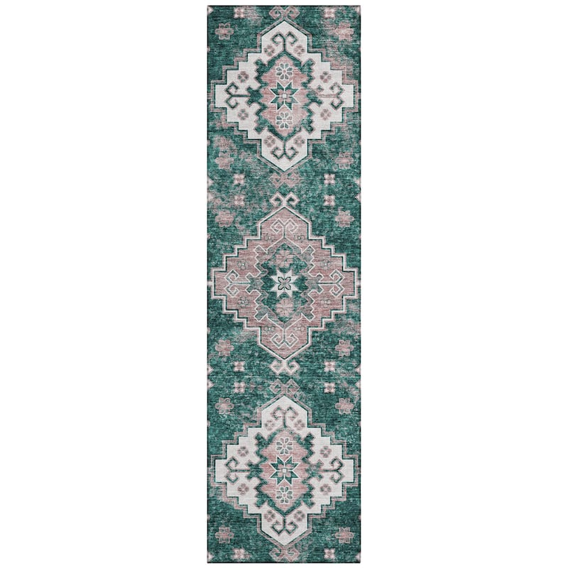 Machine Washable Indoor/ Outdoor Chantille Boho Tribal Rug