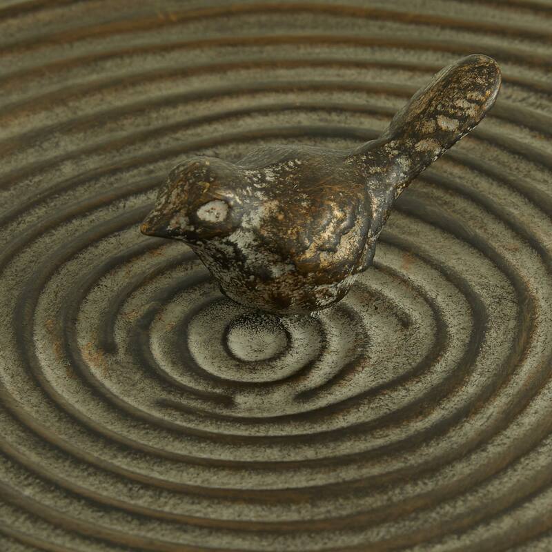 Bronze Metal Carved Bird Living Room Decorative Jars (Set of 2)