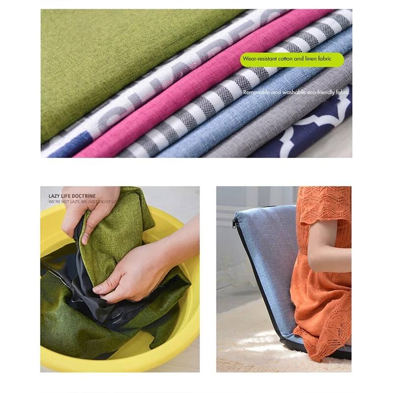 Adjustable Floor Chair, 6-Position Folding Padded Gaming Sofa Chair, Cushioned Back Support, Lazy Sofa for Reading