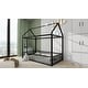 preview thumbnail 10 of 27, Twin Size Metal House Bed Frame with Fence and Roof for Kids, Teens, Girls, Boys