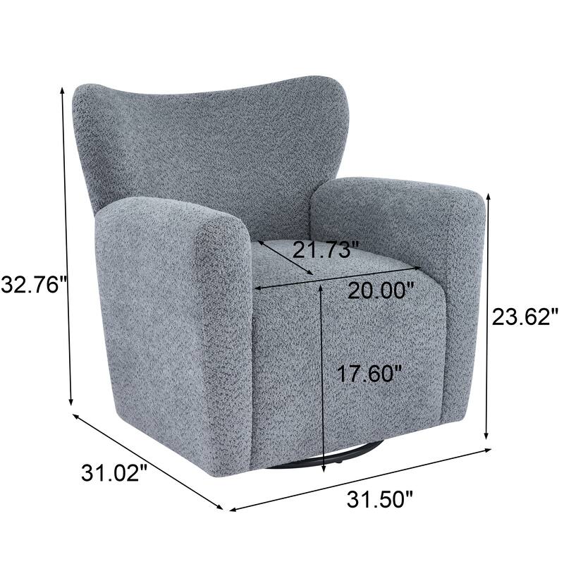 Christopher Knight Home - 360° Swivel Bouclé Wingback Accent Chair