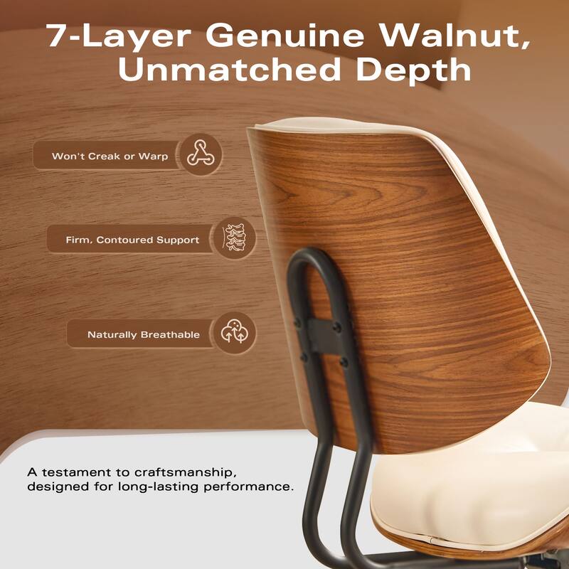 OVIOS Armless Adjustable Rivet Design Office Chair - N/A