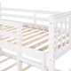 preview thumbnail 11 of 10, White Twin over Twin Solid Wood Bunk Bed with Slide and Fence