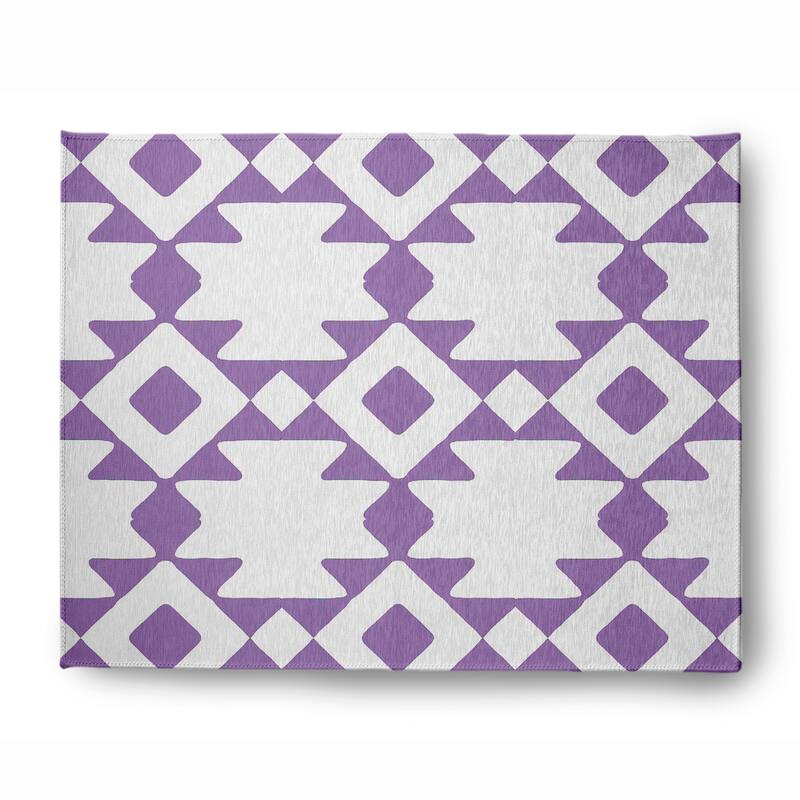 Geometric Soft Chenille Rug - 8' x 10' - Purple