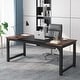 preview thumbnail 13 of 37, 70.8" Large Computer Desk Rustic Brown/Black - 70.8" x 29.5"