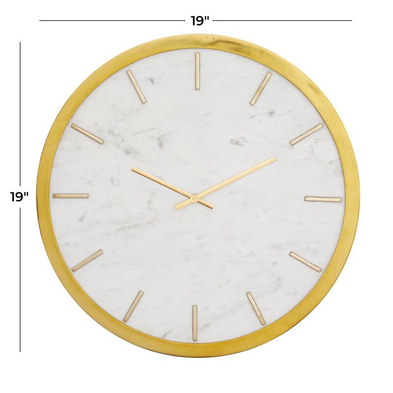 CosmoLiving by Cosmopolitan Marble Glam Wall Clock