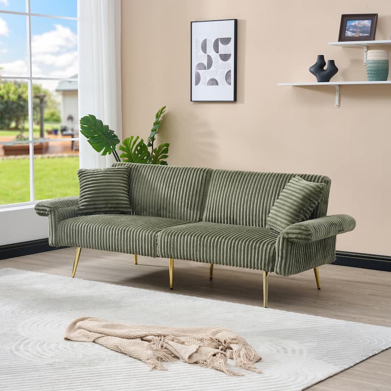 79 inch corduroy sofa bed, foldable double sofa bed