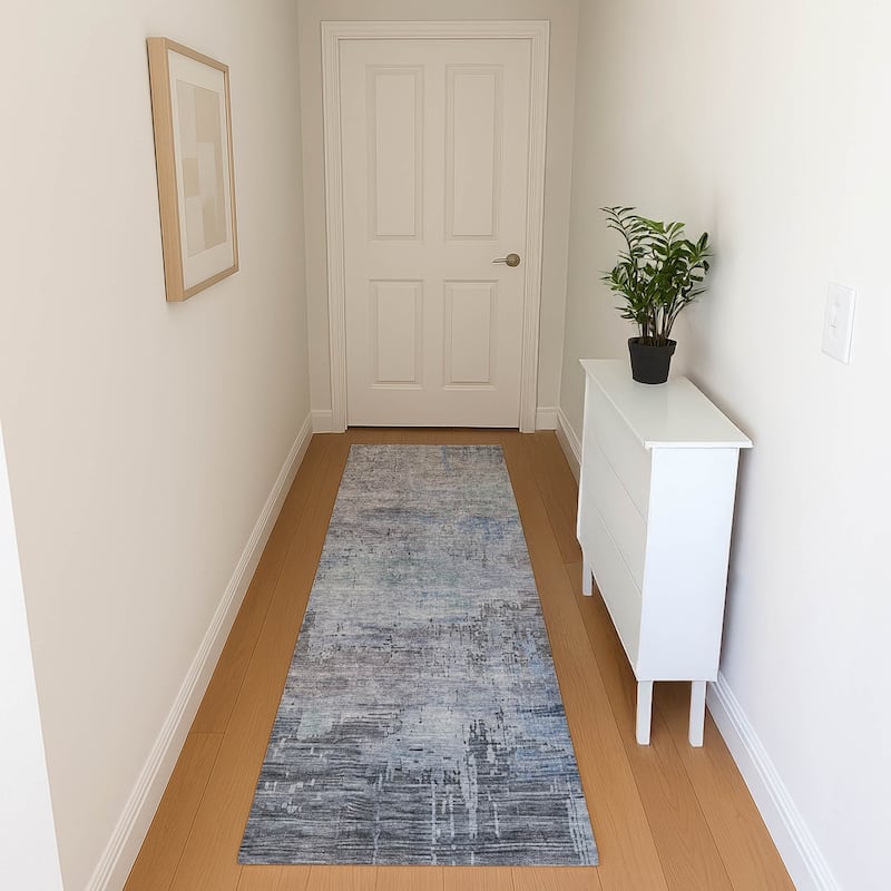 Premium Washable Super Soft Modern Abstract Mayfield Rug - Gray - 2'3" x 7'6"