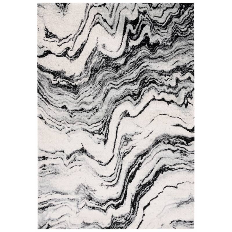 SAFAVIEH Tucson Odessa Machine Washable Traditional Rug - 8' x 10' - Ivory/Black