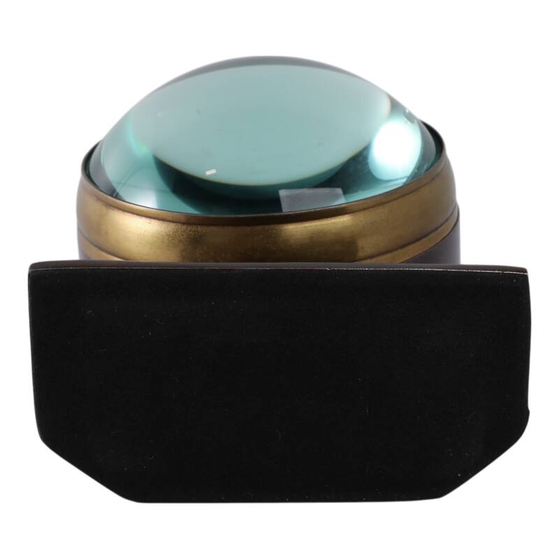 Metal Glass Desk Clock with Glass Lens and Roman Numerals Face on Base - 5" x 5" x 7"