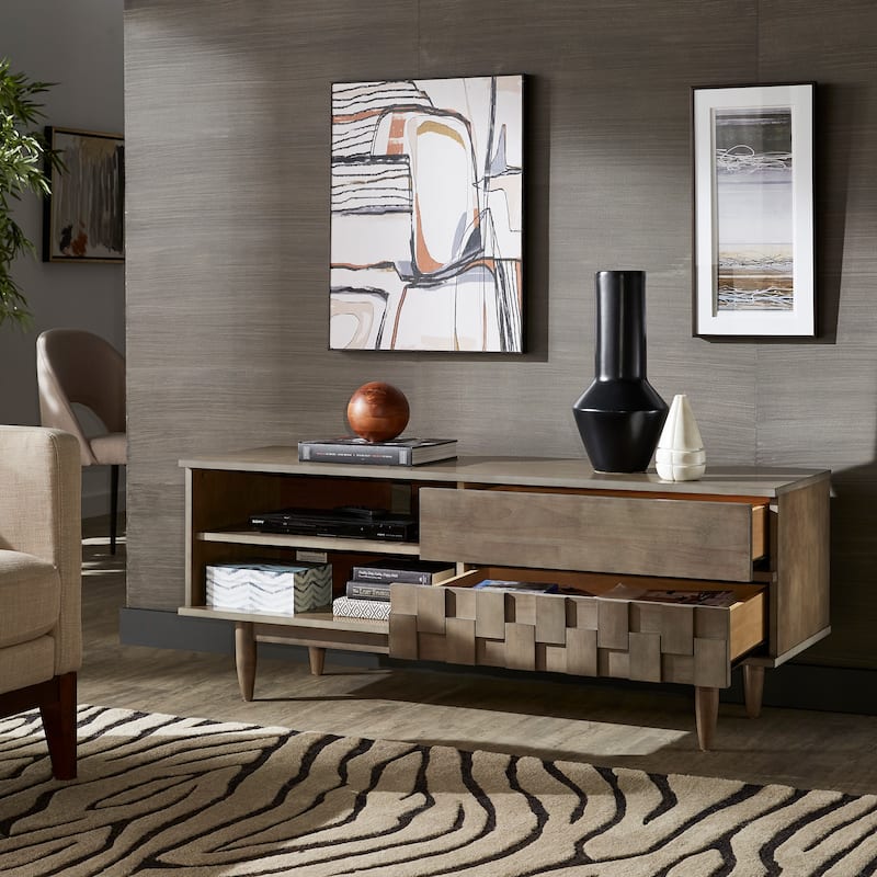 Kieran Mid-Century Wood 2-Drawer TV Stand by iNSPIRE Q Modern - 59-Inch